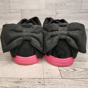 Puma 9.5 Bow Block Wins Sneakers Trainers Tennis Shoes Low Cut Black Barbie Pink